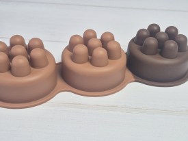 Molde silicona 4 jabones masajeadores redondos 